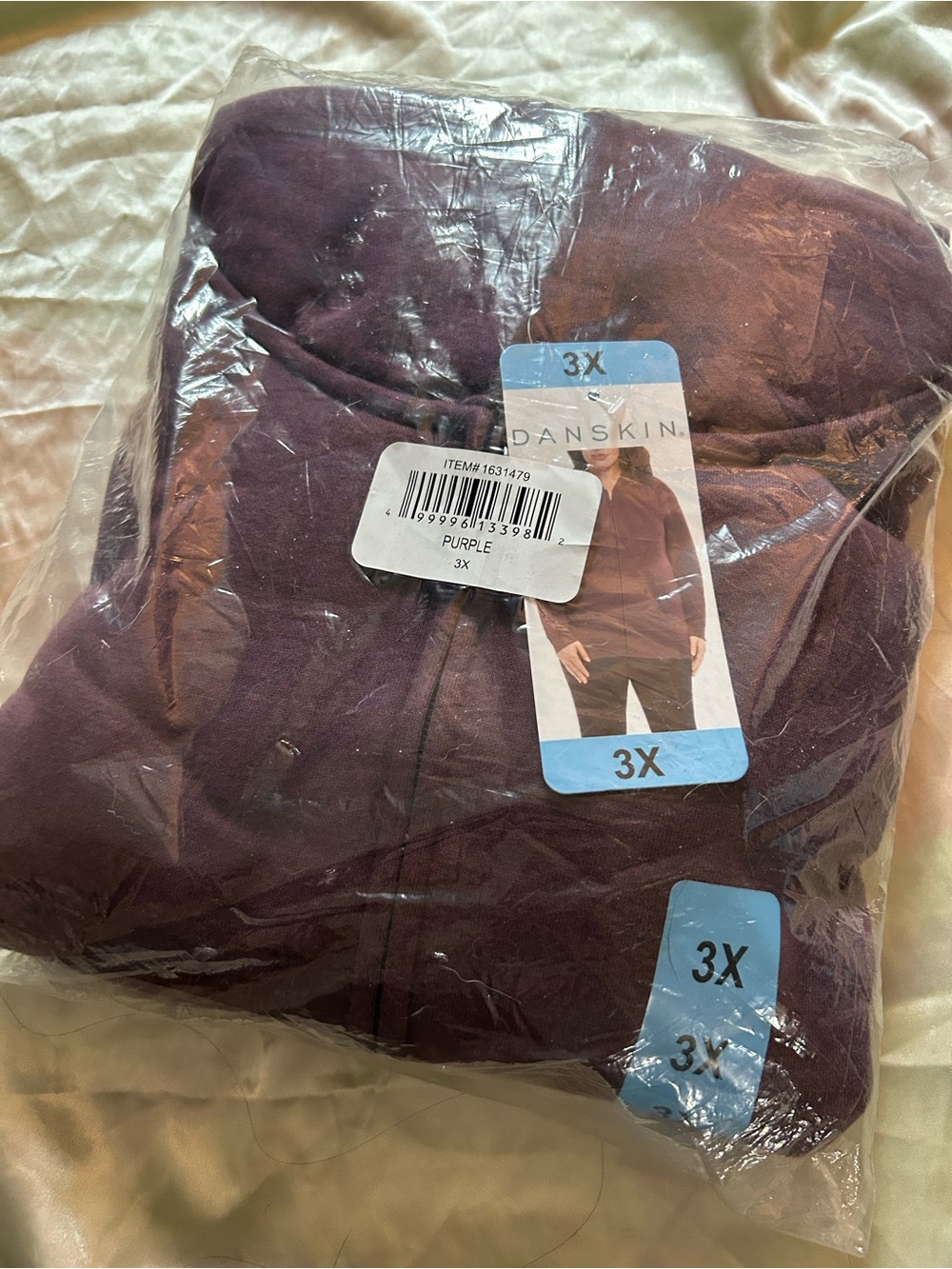 NWT Danskin Plum Full-Zip 3X Hoodie